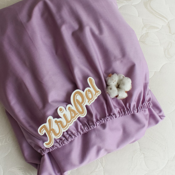 Євро простирадло на резинці ™Кіт Муркіт, сатин 9125-180 Бузок