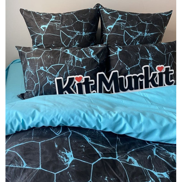 Євро постільна білизна ™Кіт Муркіт, бязь VD-8237-Крижана-затока-3