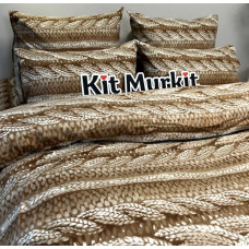 Двоспальна постільна білизна ™Кіт Муркіт фланель Фланелева косичка