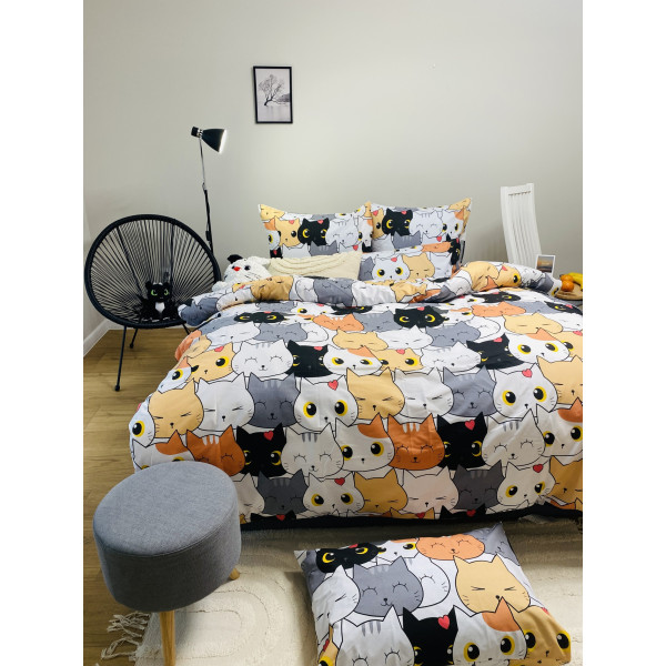Двоспальна постільна білизна ™Кіт Муркіт, бязь VD-8222-Медові-Рудики-2