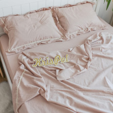 Сімейна постільна білизна ™Кіт Муркіт, варена бавовна 8833-4 Нюдова пудра